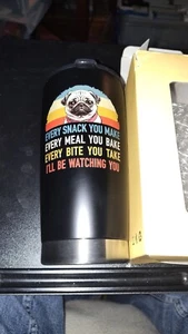 NEW IN BOX PUG DOG DOUBLE WALL INSULATED COFFEE TRAVEL MUG 20OZ STAINLESS STEEL - Picture 1 of 4