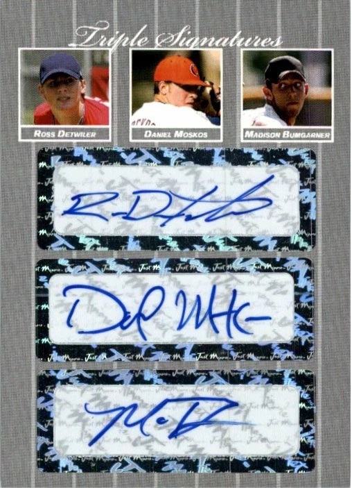 2007 Ross Detwiler * Daniel Moskos * Madison Bumgarner Rookie SILVER Auto #/25 - Image 1 of 1