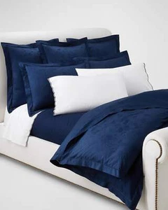 Ralph Lauren Bio Baumwolle Bethany Jacquard Bettbezug, King, Navy - Bild 1 von 3