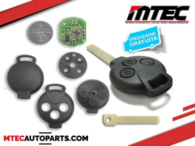 CHIAVE TELECOMANDO SMART 451 // 3 TASTI COMPLETO 433MHZ SCHEDA CON LAMA - Immagine 1 di 2