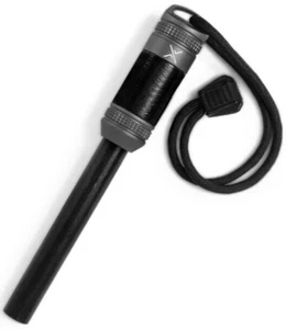 EXOTAC FIREROD XL: ROD FIRESTARTER + REPAIR TAPE + TINDER COMPARTMENT (GUNMETAL) - Picture 1 of 12