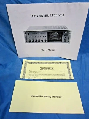 Carver Receiver 1983 manual de usuario, papel de garantía Foto 1 de 4