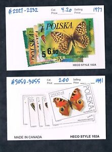 2/3 off $6.20 Scott Value - 1977-91 POLAND Butterflies 2 sets MNH NH UMM