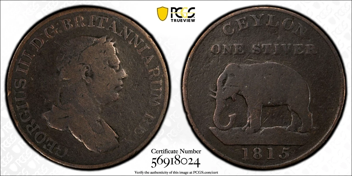 1815年セイロン(スリランカ)1スティバー 銅貨　エレファント 1815 Year Asian Coins for sale | eBay