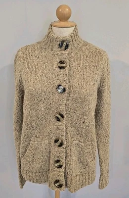 Cárdigan Charter Club Petite Marrón Tejido Grande Abotonado Suéter Bolsillos Talla P/M  Foto 1 de 4