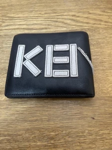 Kenzo Logo Foldable Leather Wallet black leather bi-fold wallet - Picture 1 of 14