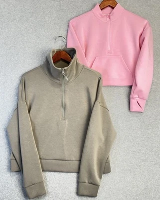 Lote Sudadera Pullover Avia Gris Niebla Media Cremallera Todo En Movimiento Rosa Cuarto Cremallera Lg Foto 1 de 4