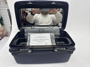 VTG Samsonite Advantage SSL Carry On Cosmetic Makeup Case Blue W/keys And Tray - Picture 1 of 12
