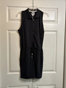 NWT Fj FootJoy Polo Romper Size M Medium Black Golf Performance 1/4 Zip Slvless - Picture 1 of 16