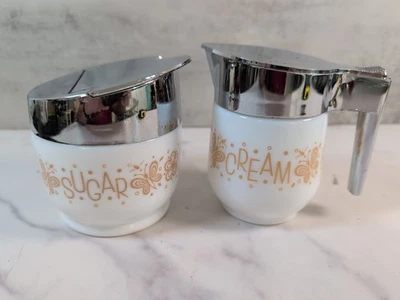 Juego de jarra y azucarero crema dorada mariposa vintage Gemco Foto 1 de 4