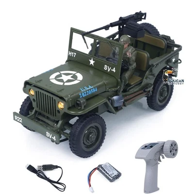 1/16 4WD Remote Control Off Road Vehicle RTR Military Truck Metal Chassis Motor - Image 1 of 4