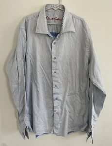 Robert Graham Boy’s  Button Down Shirt Flip Cuffs Blue Size 18-20 - Picture 1 of 5