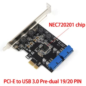 PCIE PCI Express to Dual 20 Pin USB 3.0 PCI-e X1 to 2 ports 19pin USB 3.0 Header - Picture 1 of 7