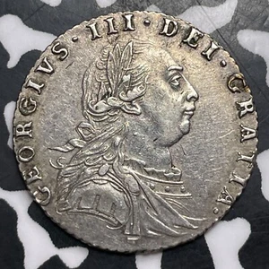 1787 Great Britain George III 6 Pence Sixpence Lot#MK295 Silver! - Picture 1 of 2