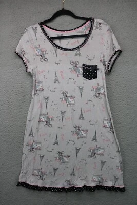 Женское пижамное платье Layla размер средний с парижским принтом эластичное богемное - Изображение 1 из 4