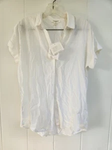 Strand Mittagessen Lounge weiß Kurzarm Knopfleiste Größe Small - Bild 1 von 8