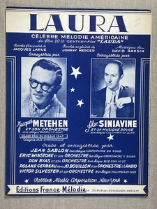 Vintage French Sheet Music Laura by David Raskin, Editions France Melodie, 1945 - Picture 1 of 4