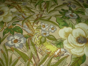 10 YDS TOMMY BAHAMA TREE TOP BIRDS COTTON DRAPERY UPHOLSTERY FABRIC FOR LESS~ - Picture 1 of 4