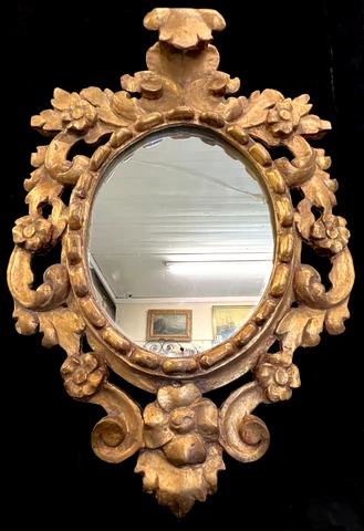 Antique ITALIAN ROCOCO ORNATE GOLD LEAF WALL MIRROR C1800 All Wood Carved Amazin Cover