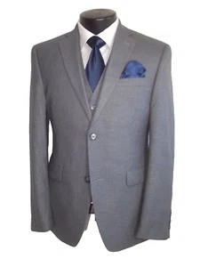 # New 3 Piece Alfani Gray 2 Buttons Side Vents Wool Suit 36S~Pants 32"W x 28.5"L - Picture 1 of 11