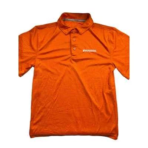 Whataburger Men's Collared Uniform Orange w/ Dark Orange Stripes - Size Small - Picture 1 of 5