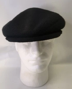 Sombrero de Newsboy de Lana Hecho en Unión De Colección Sombrero Grande 71/4-7 3/8 Negro - Imagen 1 de 6