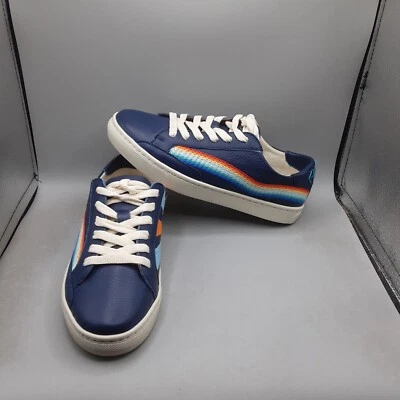 Soludos Rainbow Wave Sneakers Women's 6.5M Blue Multi Leather - Image 1 of 4