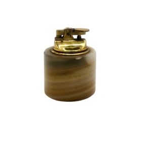 VTG Marble Table Lighter Small Brass Accents Mid Century Modern untested - Picture 1 of 5