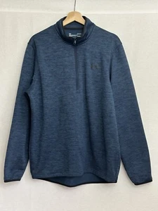 Chaqueta polar Under Armour Storm para hombre L azul marino 1/4 cremallera pulóver Coldgear calce suelto - Imagen 1 de 7