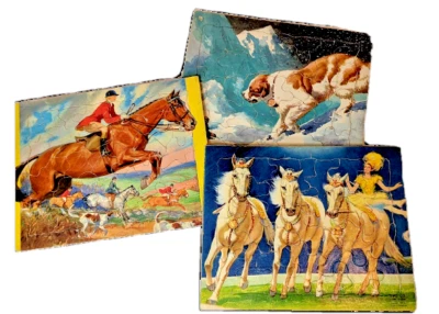Bundled Vintage SIFO Co. Animal Jigsaw Inlaid Puzzles Lot 3 Rare Good Shape - Image 1 of 4
