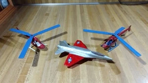 Vintage Tootsie Toys Lot,(2) Helicopters,Jet Airplane,1970's! - Picture 1 of 10
