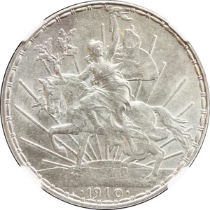Mexico 1 Peso Caballito (Horse) 1910, NGC UNC Details, Cleaned. KM# 453 - Picture 1 of 4