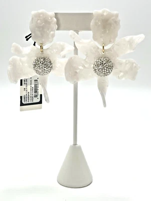 Pendientes Lele Sadoughi Grandes Lirio Madreperla Acetato Cristal Clip Nuevos con Etiquetas Foto 1 de 4