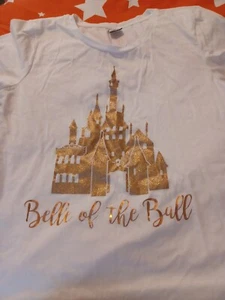 George Size 18 White Disney Belle Of The Ball Tshirt - Picture 1 of 9