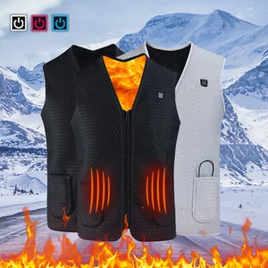 Women Men Heated Vest Jacket With 3 Heating Level 5 Heating Zones Washable Coat - Bild 1 von 14