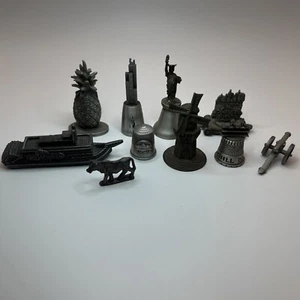 Konvolut 10 Zinnfiguren Schmuck Fluss Boot Ananas Holland Kuh Fingerhut - Bild 1 von 9