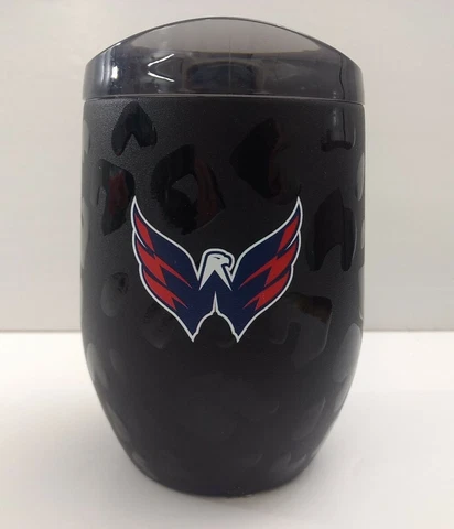 NHL Washington Capitals 16oz Leopard Powder Coat Curved Beverage Wine Tumbler Cover