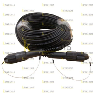 LC-LC UPC SM 4 Strand Armored Field TPU Optical Patch Cord Waterproof Head 100M - Afbeelding 1 van 4