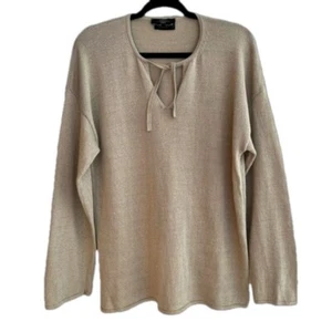 WEEKEND MAXMARA Fine Knit Sheer Popover Sweater Tie Neck Long Sleeves Casual - Imagen 1 de 16