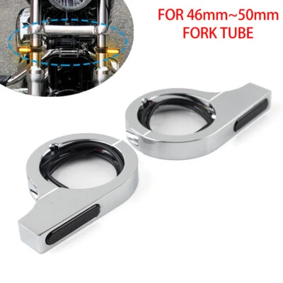 2X Motor LED Fork Turn Signal Light Indicator Amber For Harley touring Dyna - Image 1 of 4