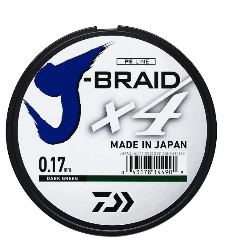 DAIWA J-BRAID X4E 0.10mm-270m DARK GREEN - JB4E0.10-270DG
