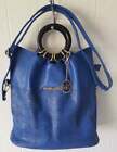 Authentic Michael Kors Large Royal Blue Bucket Bag Purse Round Handles Shoulder
