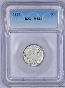 1935 Buffalo Nickel 5c ICG MS64 - Picture 1 of 2