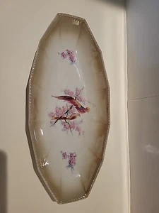 PK Unity Germany Serving Dish Birds On Flowered Branch Vintage - Picture 1 of 12