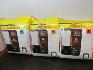 Fruit of the Loom 8 Tag Free Crews Moisture Wicking, White, Mens Size S or M - Picture 1 of 9