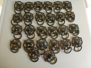 VTG 60s Drawer Pulls Handles Rings Dresser Cabinets 2.5" / 1.25 O.C Lot of 26 - Picture 1 of 7