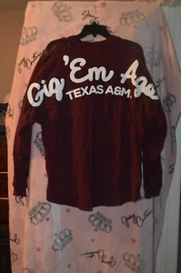 VTG 90's NCAA SEC TEXAS A&M FOOTBALL SPRIT JERSEY MAROON AGGIES WOMENS M BLOUSE - Picture 1 of 14