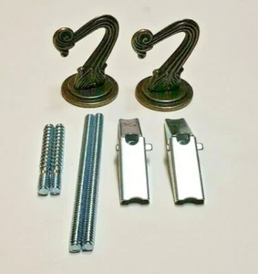 SWAG HOOK KIT ANTIQUE BRASS FINISH FOR SWAG LIGHTS LAMP PART 21111AJB - Picture 1 of 3