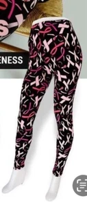Legging Army Breast Cancer pink Ribbons… NEW In The Bag (One Size) - Picture 1 of 5