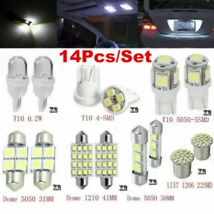 14Pcs Car Interior LED Lights Package Kits for Dome Map License Plate Lamp Bulbs - Picture 1 of 15